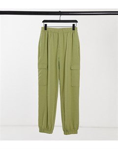 Зеленые брюки карго унисекс в утилитарном стиле в клетку Collusion