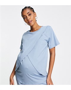 Голубая пижамная футболка для кормящих матерей из органического хлопка ASOS DESIGN Maternity Выбирай Asos maternity - nursing