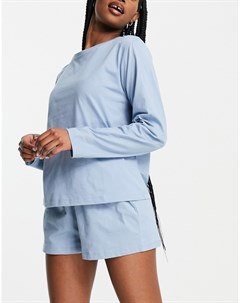 Голубой пижамный лонгслив из органического хлопка Выбирай и Комбинируй Asos design