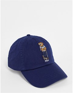 Синяя кепка с логотипом в виде медведя Polo ralph lauren