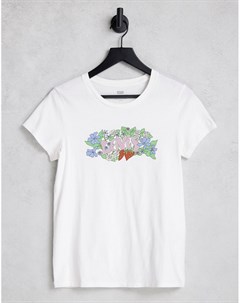 Белая футболка с логотипом в форме летучей мыши с цветочным принтом Levi's®