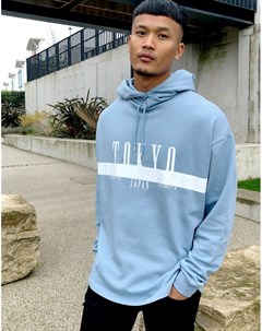 Oversized худи с принтом Tokyo на груди Asos design