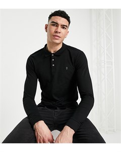 Черная футболка поло с длинными рукавами Tall French connection
