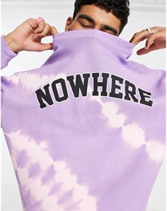 Фиолетовый oversized свитшот с эффектом тай дай и текстовым принтом Asos design