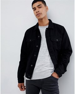 Черная джинсовая куртка New look