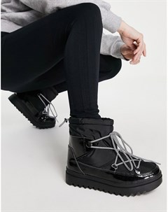 Черные короткие снежные ботинки Glamorous