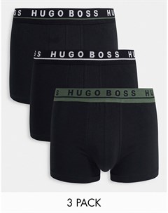 Набор из 3 черных боксеров брифов BOSS Вodywear Boss bodywear