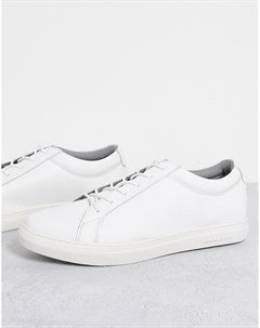 Белые кожаные минималистичные кроссовки Jack & jones