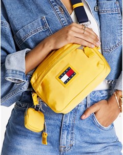 Желтая нейлоновая сумка через плечо с логотипом в виде флага Tommy jeans