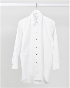 Белая поплиновая рубашка с открытой спиной River island