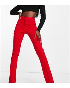 Красные расклешенные брюки из бенгалина с карманами Asyou