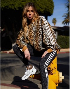 Oversized свитшот с леопардовым принтом Adidas originals