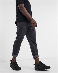 Темно серые вельветовые брюки узкого кроя с эластичным поясом Asos design