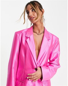Ярко розовый oversized блейзер мужского винтажного кроя Ultimate Asos design