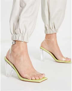 Босоножки салатового цвета на блочном каблуке Simmi London Heidi Simmi shoes