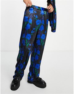 Широкие брюки строгого кроя с жаккардовым цветочным узором от комплекта Asos design