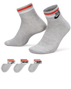 Набор из 3 пар серых носков до щиколотки Essential Nike