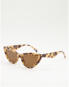 Солнцезащитные очки кошачий глаз с черепаховой оправой Asos design