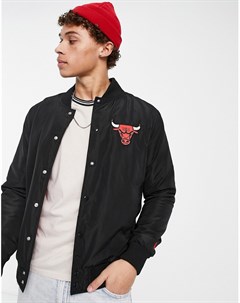 Черная спортивная куртка с принтом Chicago Bulls New era