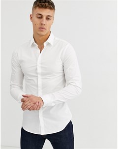 Белая обтягивающая рубашка New look