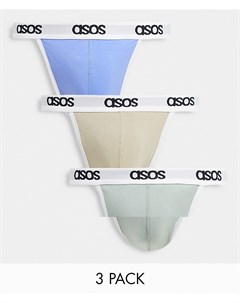 Набор из 3 стрингов пастельной расцветки Asos design