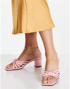 Розовые босоножки на каблуке Mahalia Monki