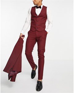 Бордовые брюки скинни wedding Asos design