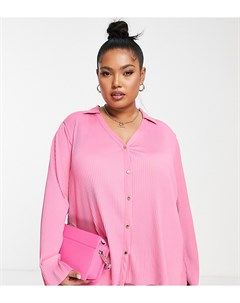Ярко розовая плиссированная рубашка от комплекта River island plus