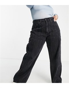 Прямые джинсы винтажного мужского кроя с завышенной талией и декоративными швами спереди Don't think twice plus