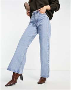 Светлые джинсы в стиле ретро с широкими штанинами и разрезами сбоку Echo Sky High Dr denim
