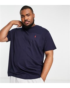 Черная футболка с логотипом спереди Big Tall Polo ralph lauren