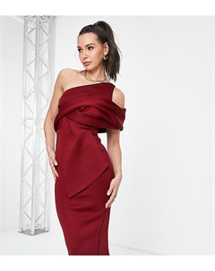 Рыжее платье футляр миди с разрезами на плечах и драпировкой ASOS DESIGN Tall Asos tall