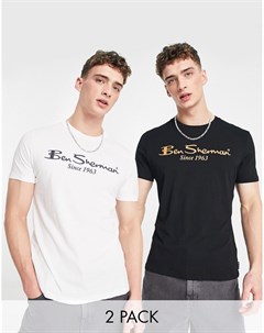 Набор из 2 футболок черного и белого цветов Ben sherman
