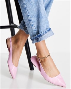 Розовые туфли на плоской подошве с острым носком и ремешком на пятке Lala Asos design