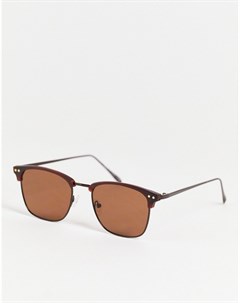 Коричневые солнцезащитные очки в стиле ретро River island