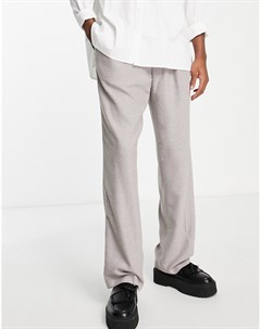 Строгие широкие брюки из ткани с добавлением шерсти букле с завышенной талией Asos design