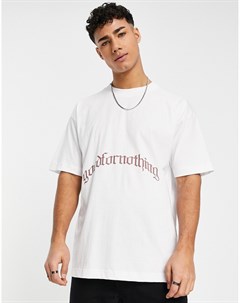 Белая oversized футболка с принтом логотипа Good for nothing