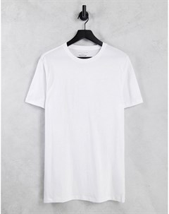 Белая длинная футболка New look
