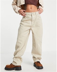 Премиум джинсы светло бежевого цвета очень свободного кроя в винтажном стиле из смесового органическ Asos design