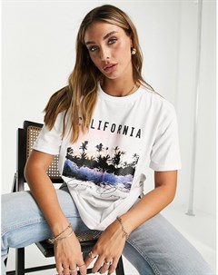Белая футболка с принтом California Rebellious fashion