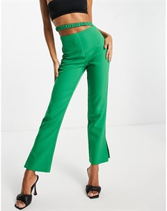 Зеленые брюки с декоративным поясом на талии от комплекта 4th & reckless