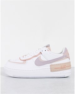Белые кроссовки с розовыми вставками Air Force 1 Nike