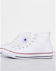 Белые высокие кожаные кроссовки Chuck Taylor All Star Hi Converse