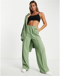 Зеленые брюки с эластичным поясом Asos design