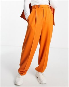 Ярко оранжевые строгие брюки с широкими штанинами Asos design