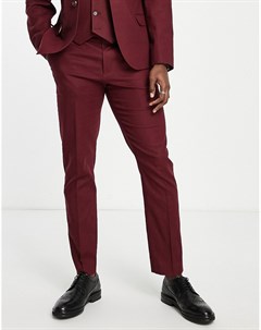 Бордовые узкие брюки изо льна Asos design