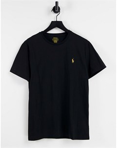 Черная футболка с логотипом с игроком Polo ralph lauren