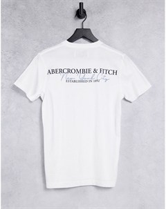 Белая футболка с градиентным принтом логотипа на спине Abercrombie & fitch