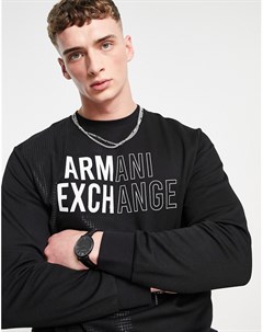 Черный свитшот с выцветшим логотипом Armani exchange