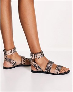 Кожаные сандалии со змеиным принтом Frida Asos design